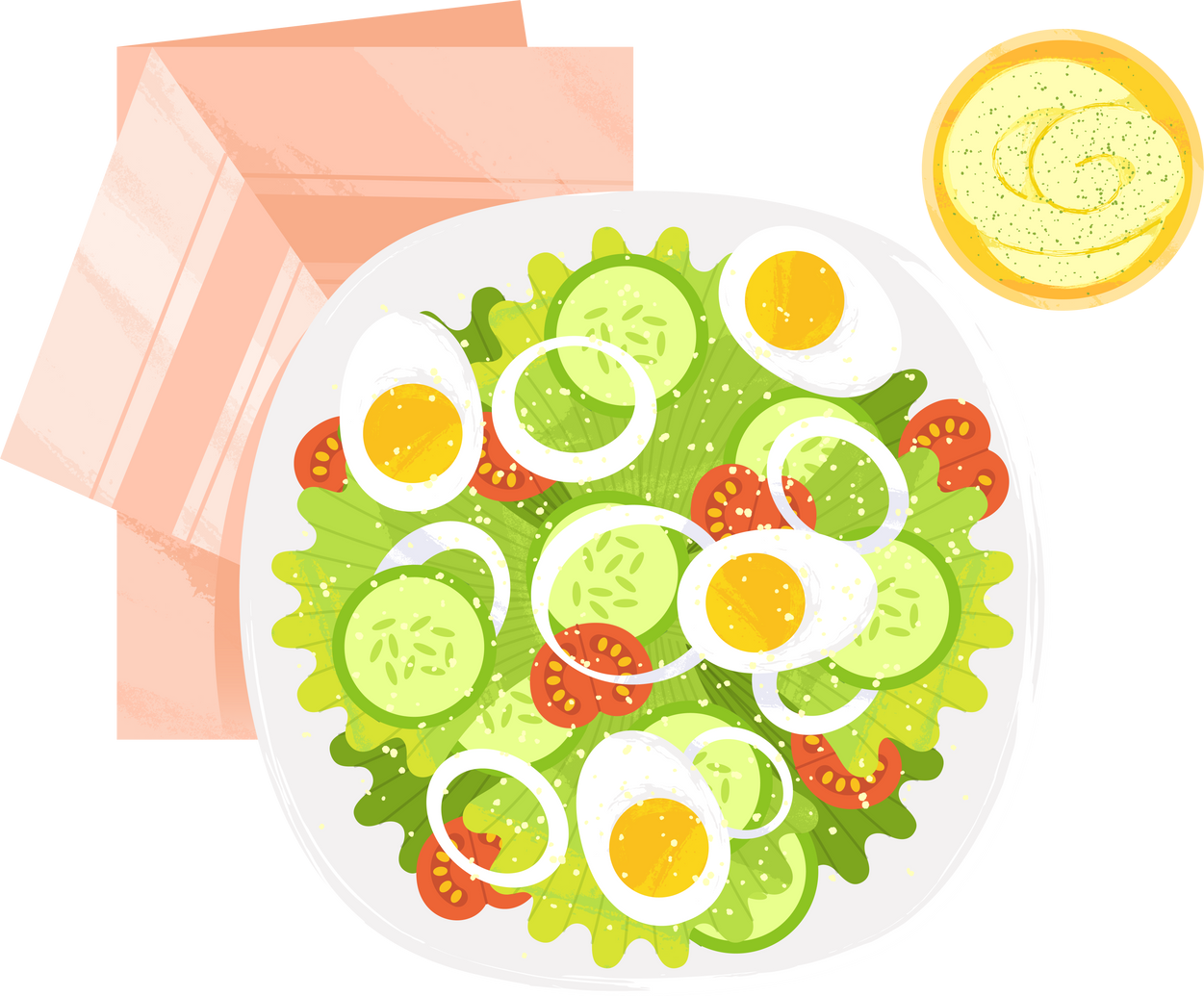 Textured Geometric Healthy Vegetable Salad